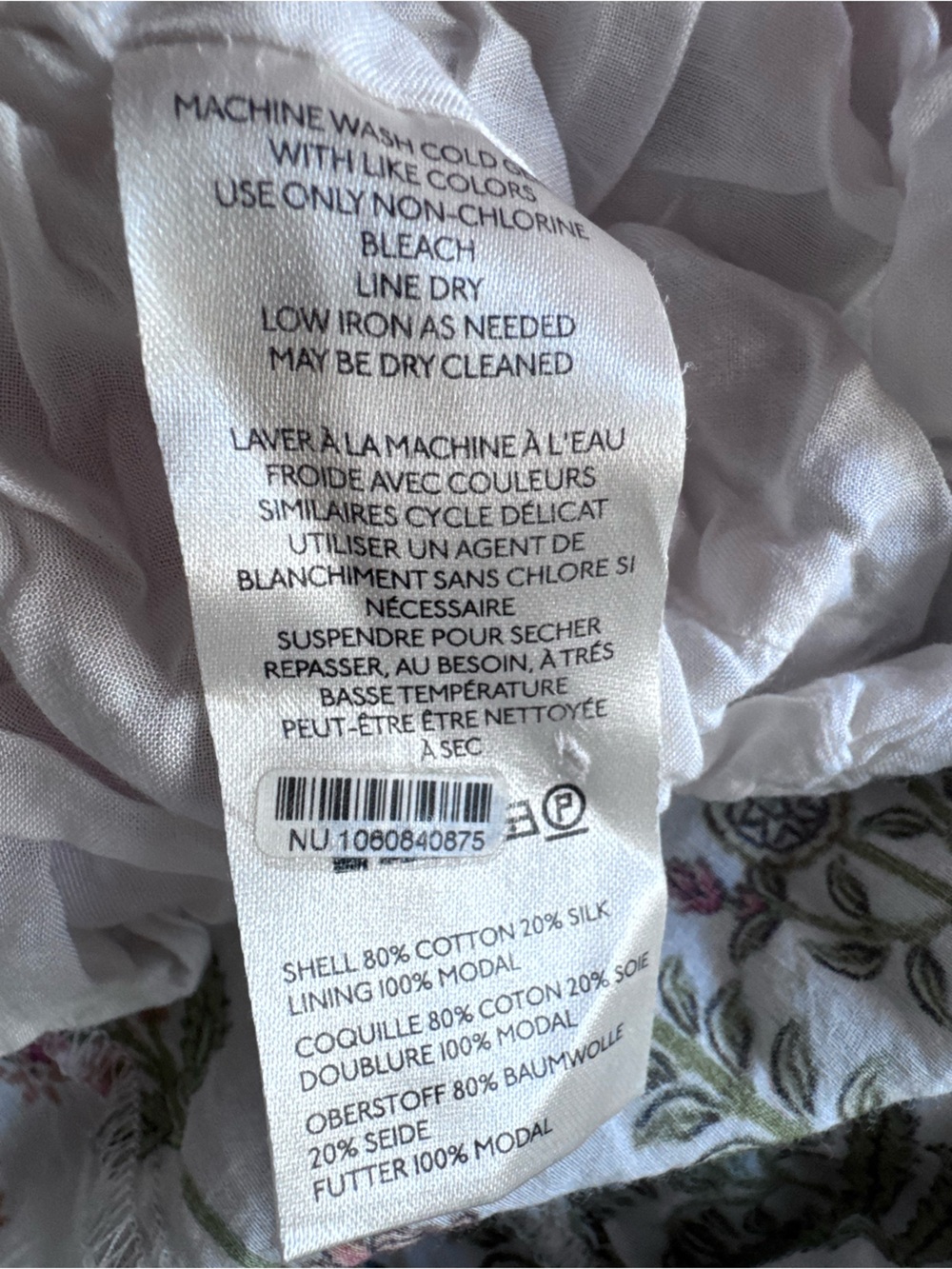 Anthropologie Eleanora Buttondown Shirtdress Silk Blend Botanical Motif Sz: L - Picture 15 of 15